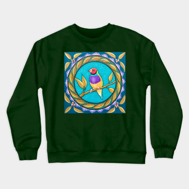 Rainbow Finch Crewneck Sweatshirt by SoozieWray